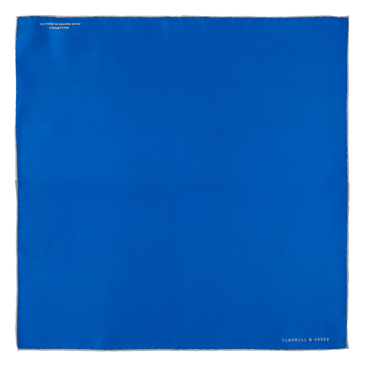 View 2 of product Royal Blue Piped Silk Pocket Square