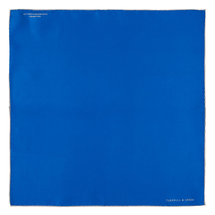Royal Blue Piped Silk Pocket Square Image 1