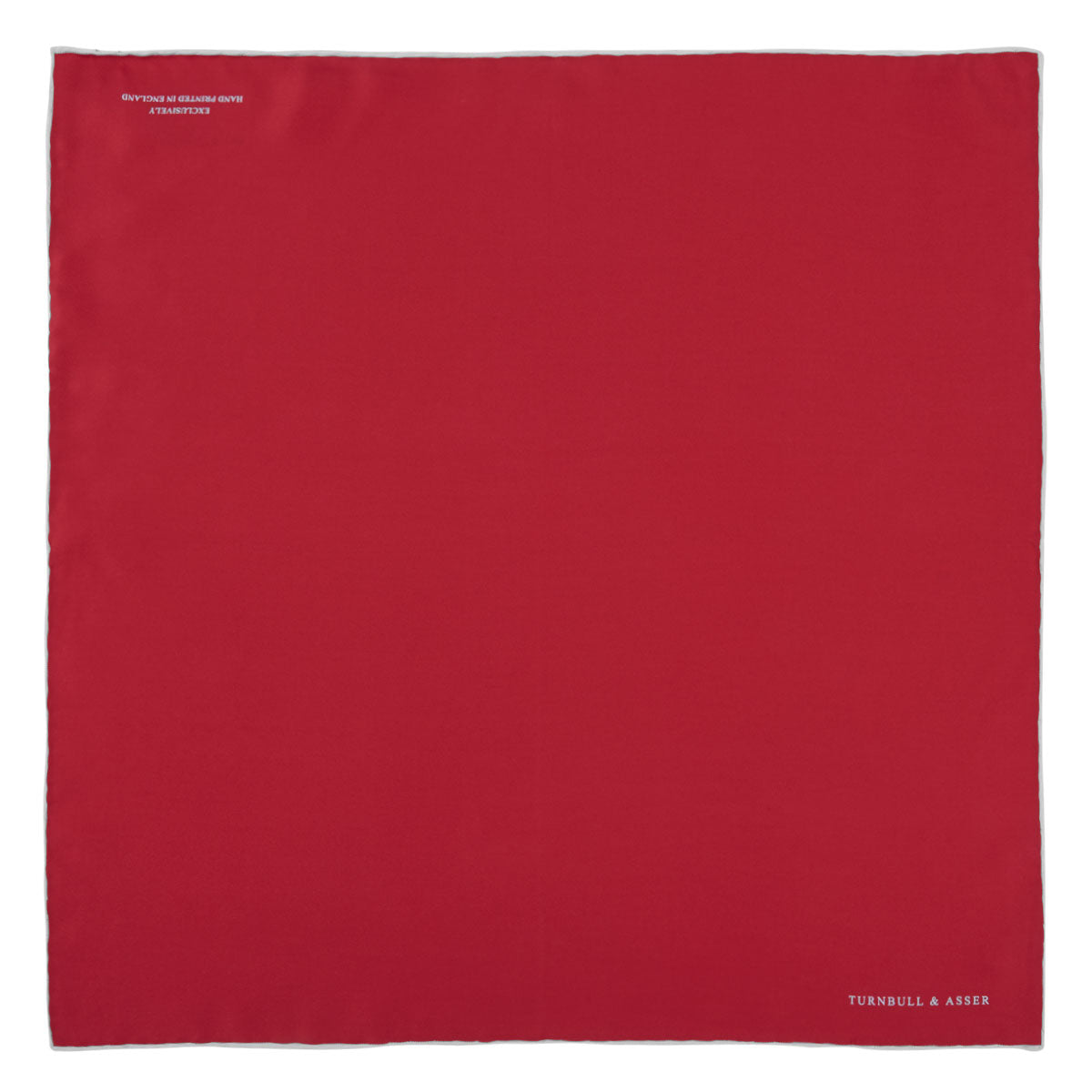 View 2 of product Red and White Piped Silk Pocket Square