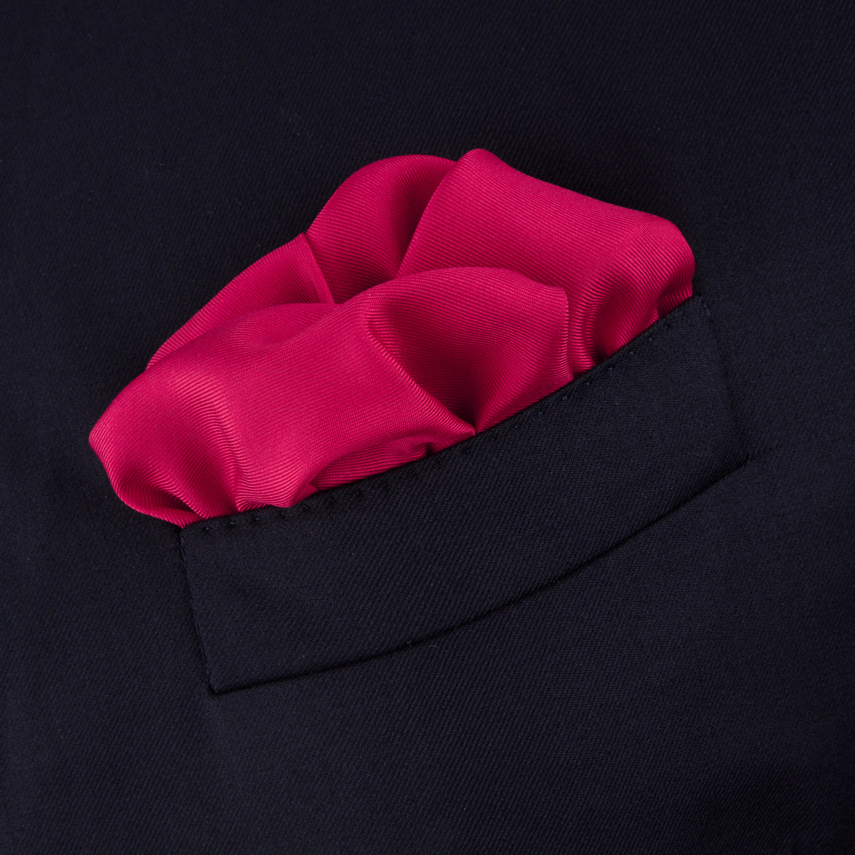 View 4 of product Red and White Piped Silk Pocket Square