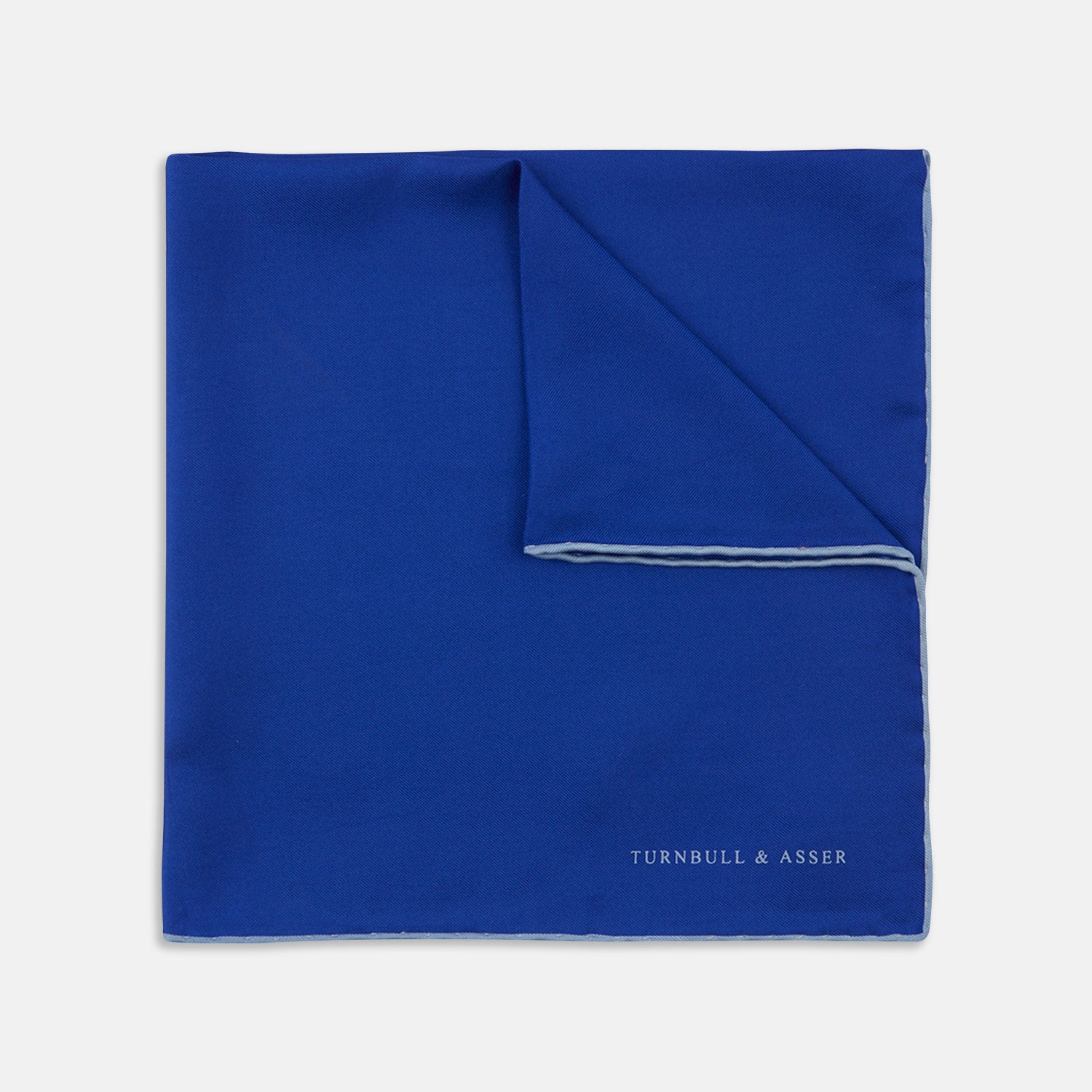 View 1 of product Dark Blue Piped Silk Pocket Square