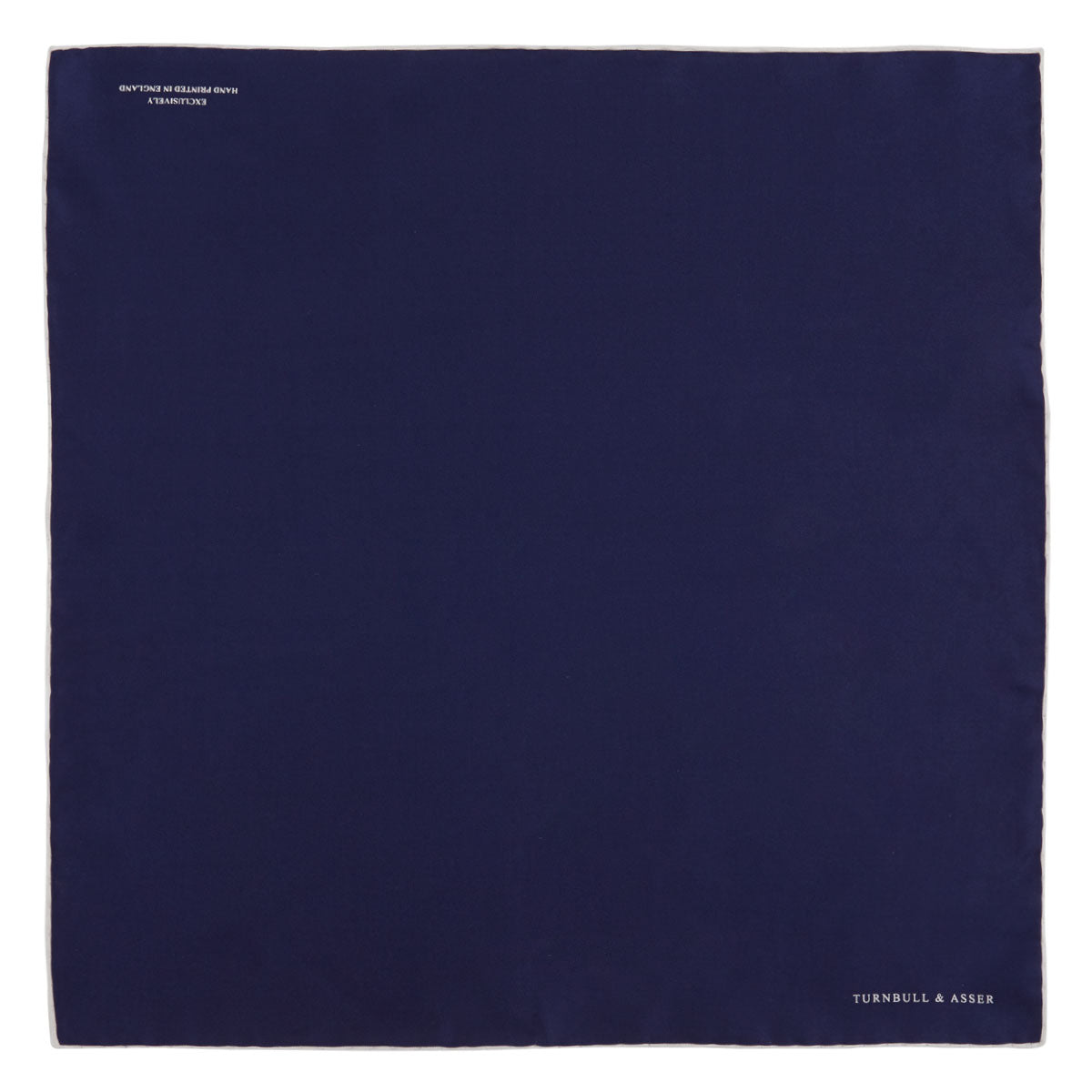 View 2 of product Navy and White Piped Silk Pocket Square
