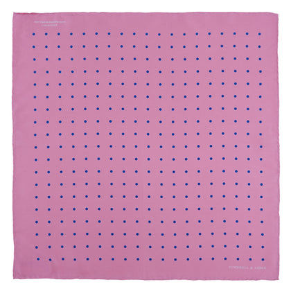 Rose and Blue Spot Silk Pocket Square