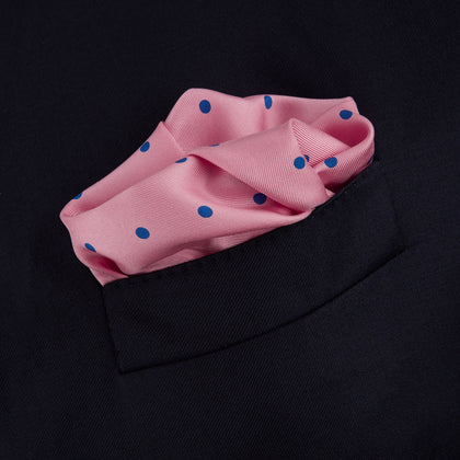 Rose and Blue Spot Silk Pocket Square Image 3