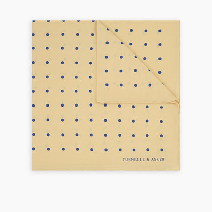 Yellow and Blue Spot Silk Pocket Square Image 4