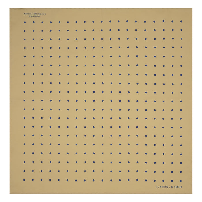 Yellow and Blue Spot Silk Pocket Square Image 1