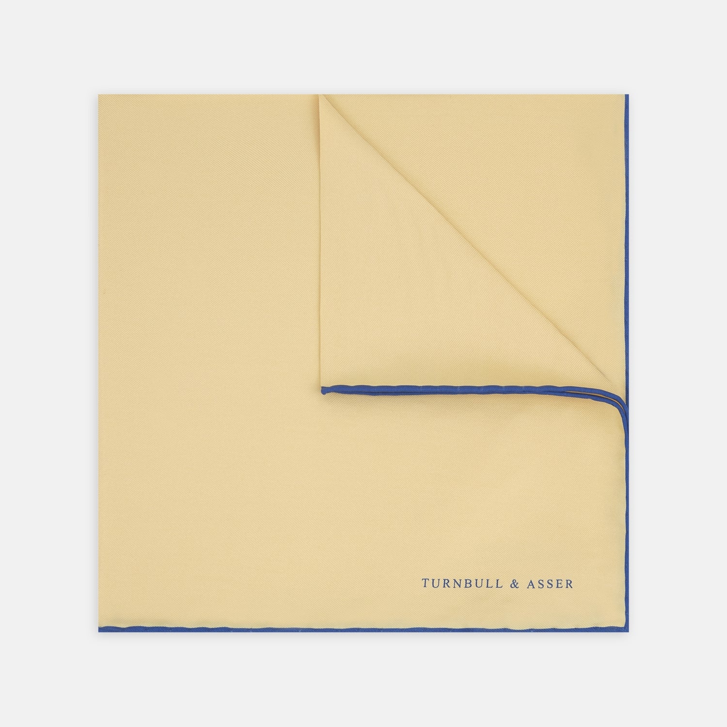 View 1 of product Yellow and Navy Piped Silk Pocket Square
