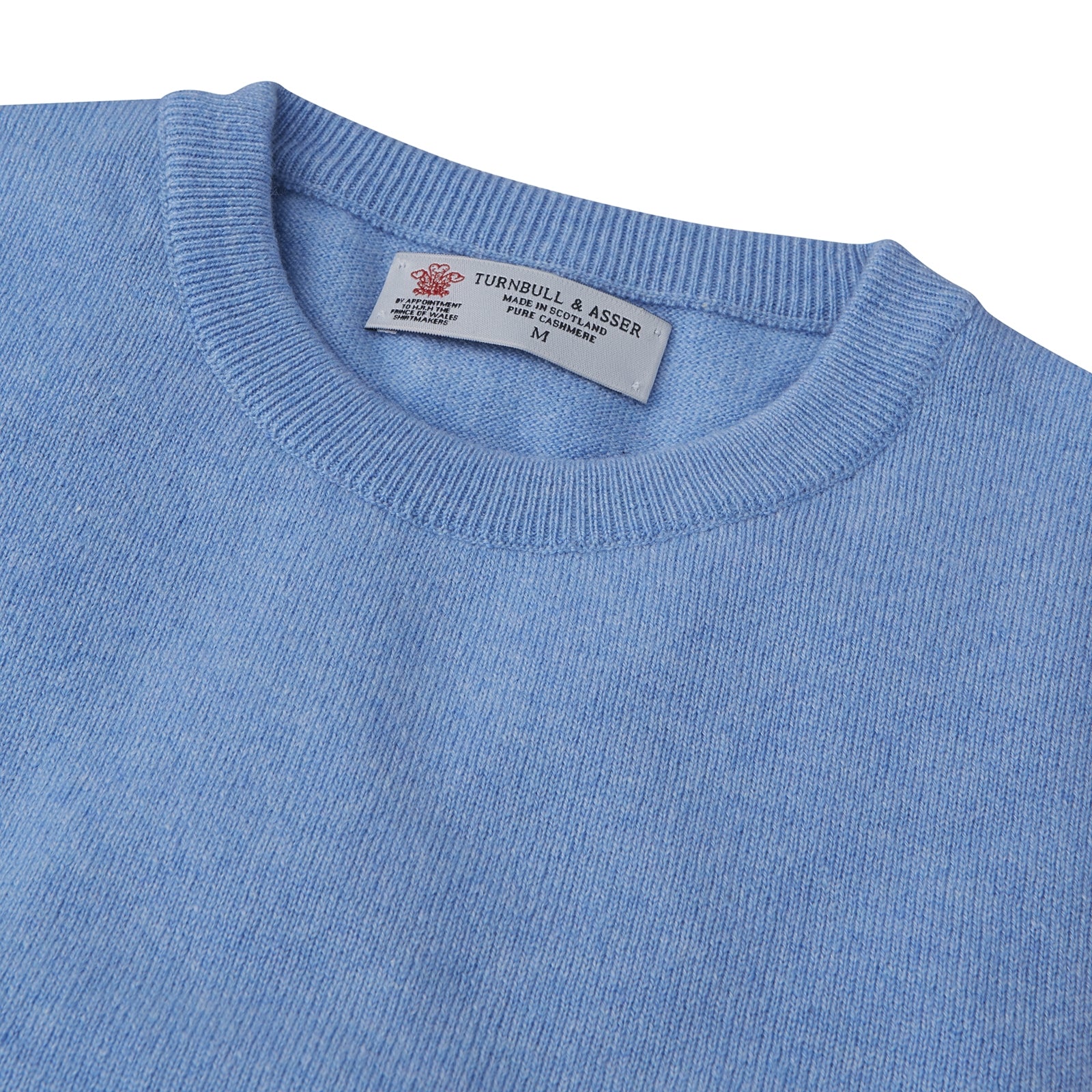 View 2 of product Sky Blue Fine Cashmere Crew Neck Jumper