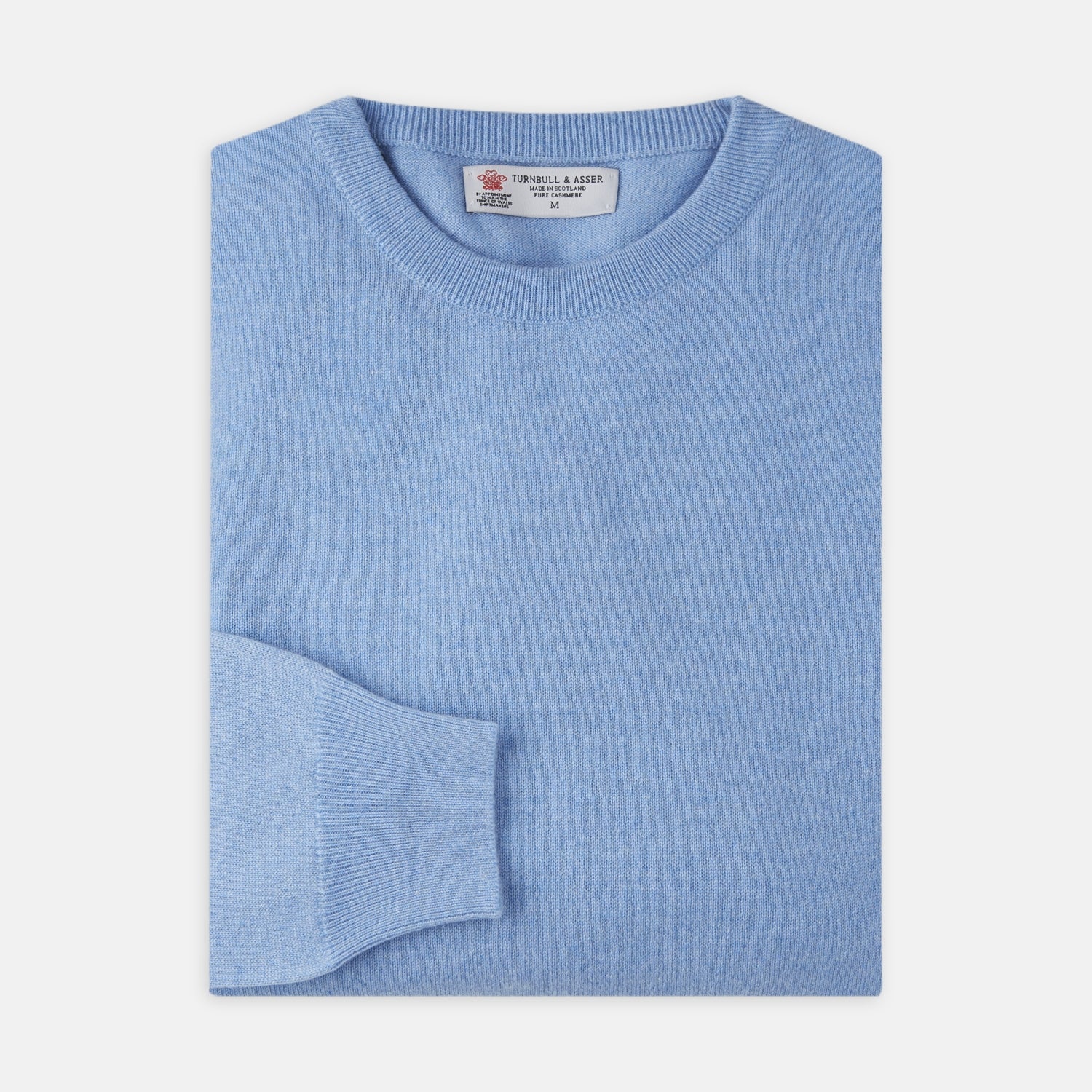 View 3 of product Sky Blue Fine Cashmere Crew Neck Jumper