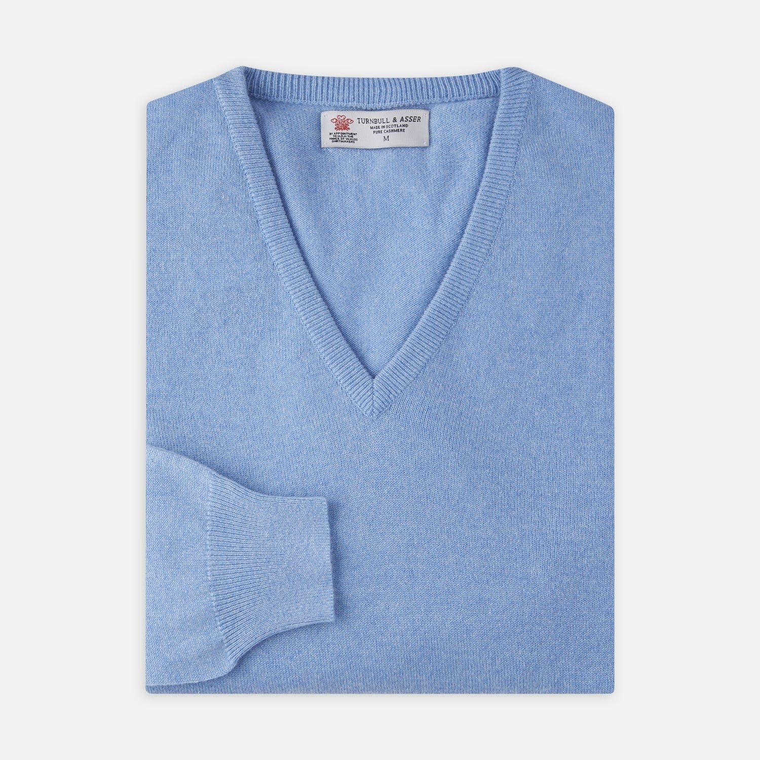 View 1 of product Sky Blue Fine Cashmere V-Neck Jumper