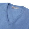 View 2 of product Sky Blue Fine Cashmere V-Neck Jumper