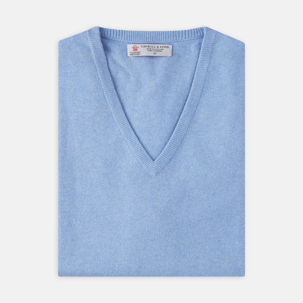 Sky Blue Fine Cashmere Slipover
