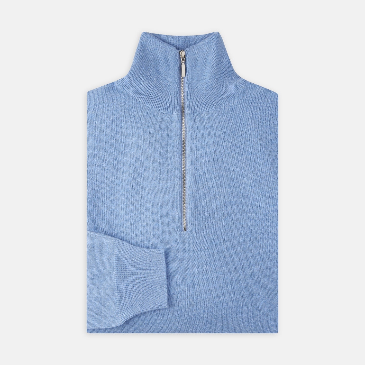 View 1 of product Sky Blue Half-Zip Cashmere Jumper