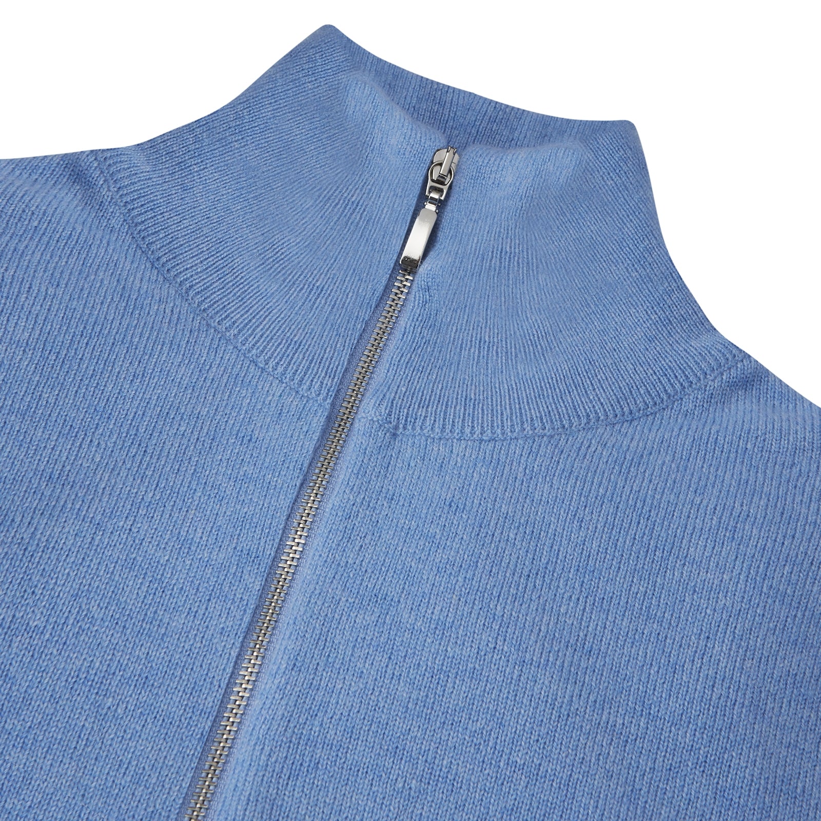 View 2 of product Sky Blue Half-Zip Cashmere Jumper