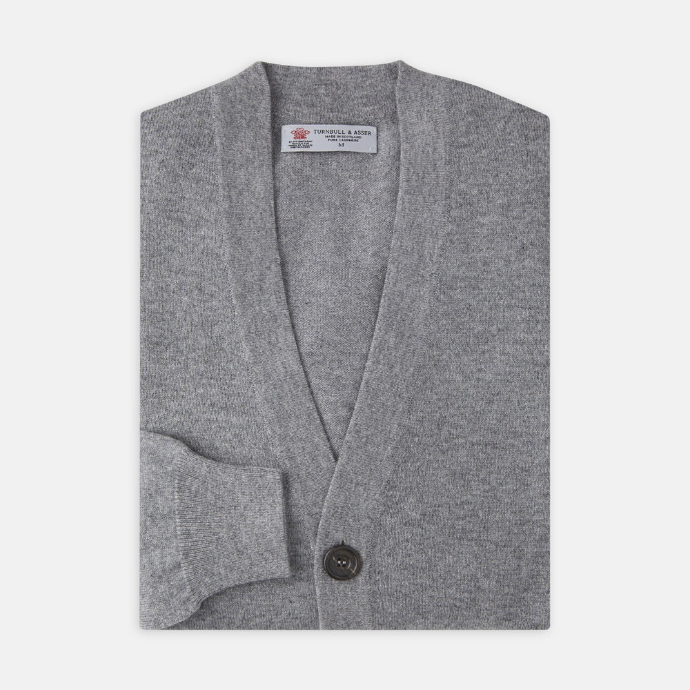 Grey Fine Cashmere Cardigan