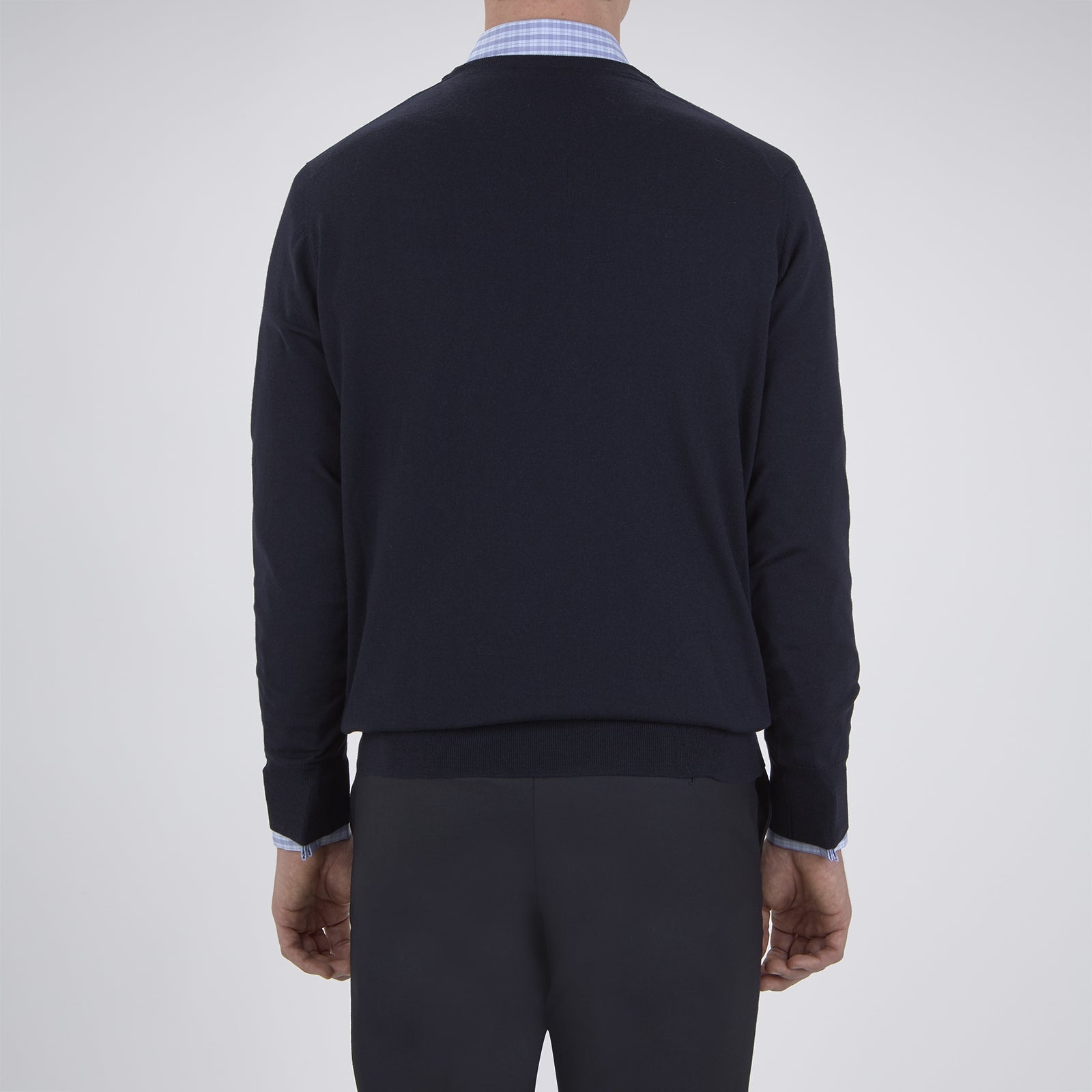 View 3 of product Indigo V-Neck Merino Wool Jumper