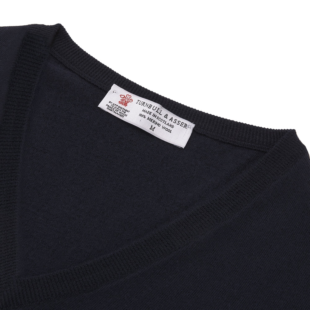 Indigo V-Neck Merino Wool Jumper