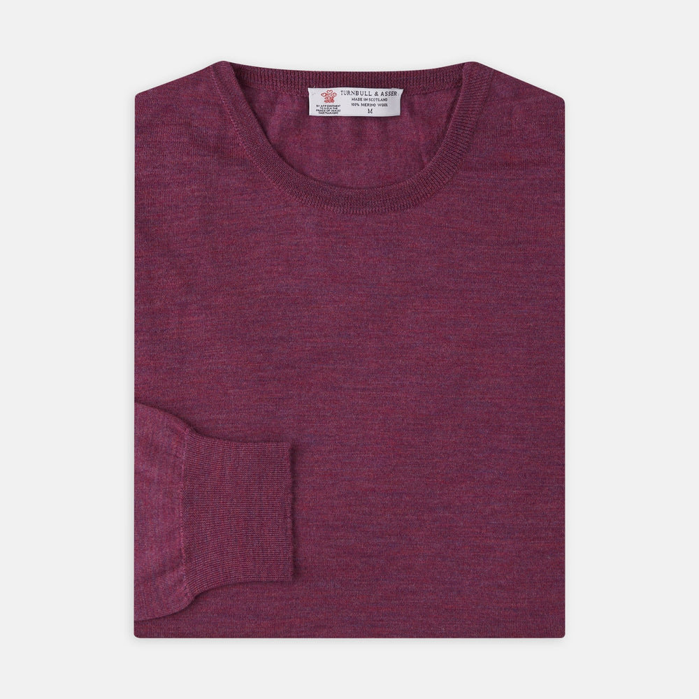 Plum Fine Merino Crew Neck Jumper