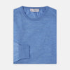 View 1 of product Sky Blue Fine Merino Crew Neck Jumper