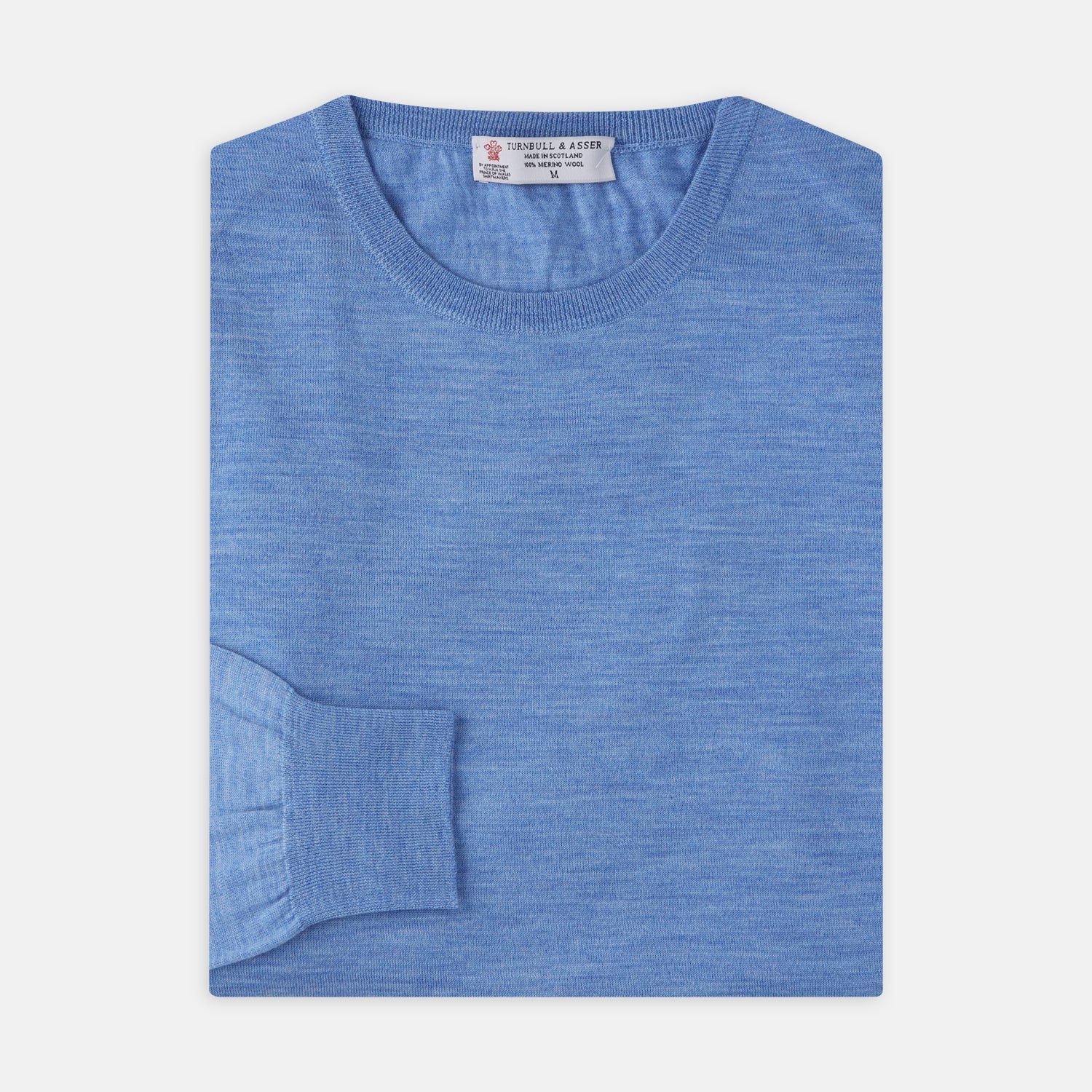 View 1 of product Sky Blue Fine Merino Crew Neck Jumper