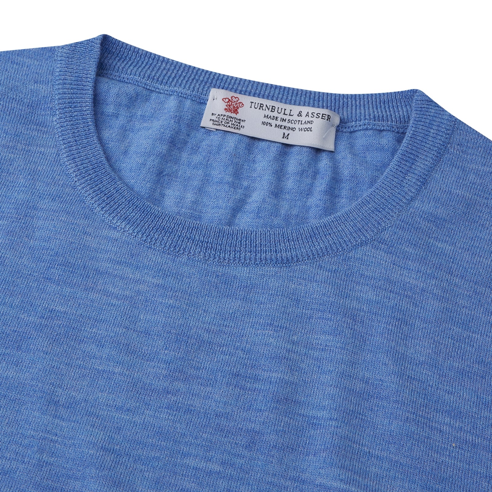 View 2 of product Sky Blue Fine Merino Crew Neck Jumper