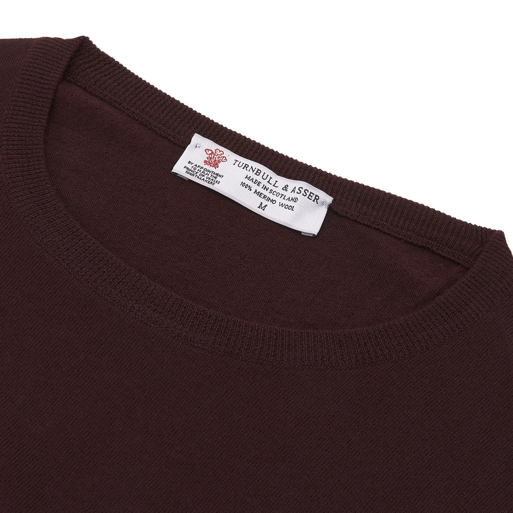 Wine Crew Neck Merino Wool Jumper