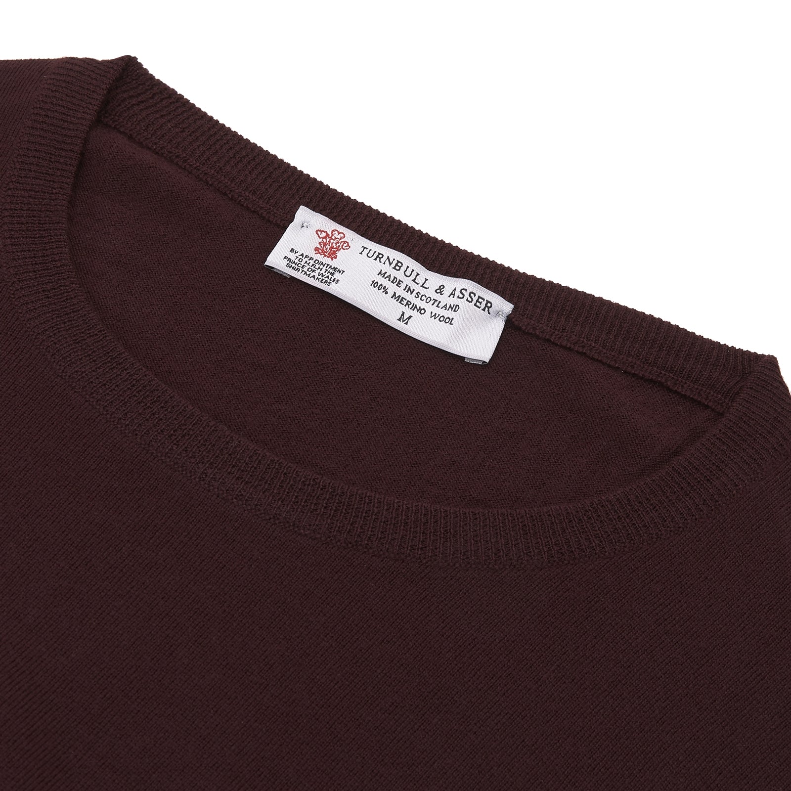 View 4 of product Wine Crew Neck Merino Wool Jumper