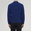 View 3 of product Blue Crew Neck Cable Knit Cashmere Jumper