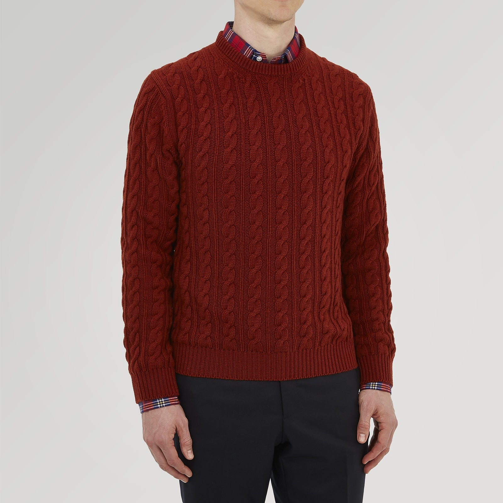 View 2 of product Harissa Crew Neck Cable Knit Cashmere Jumper