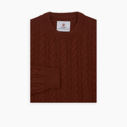 Harissa Crew Neck Cable Knit Cashmere Jumper Image 4