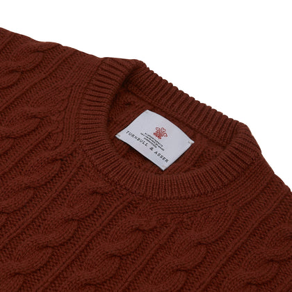 Harissa Crew Neck Cable Knit Cashmere Jumper Image 3