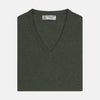 View 1 of product Green V-Neck Cashmere Slipover