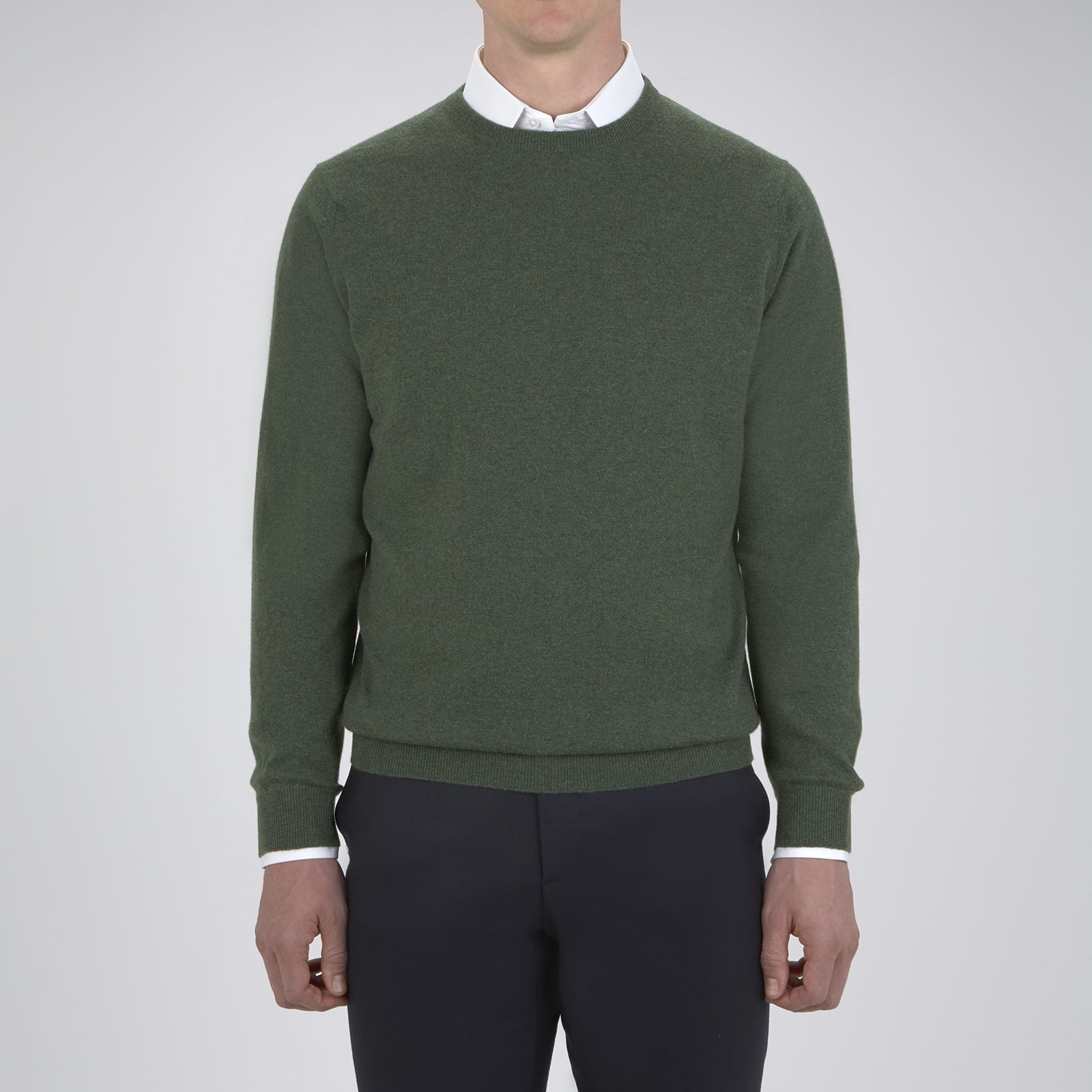 View 2 of product Green Crew Neck Cashmere Jumper