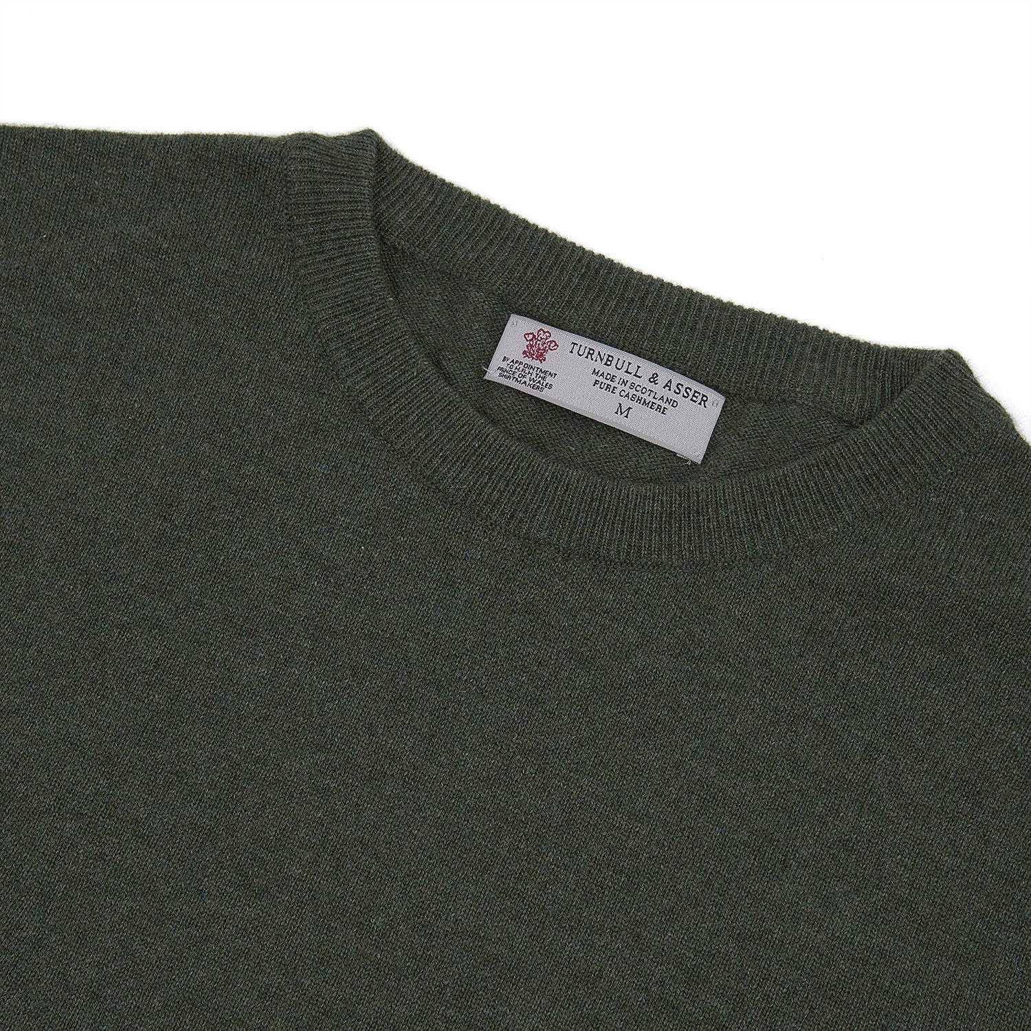 View 4 of product Green Crew Neck Cashmere Jumper