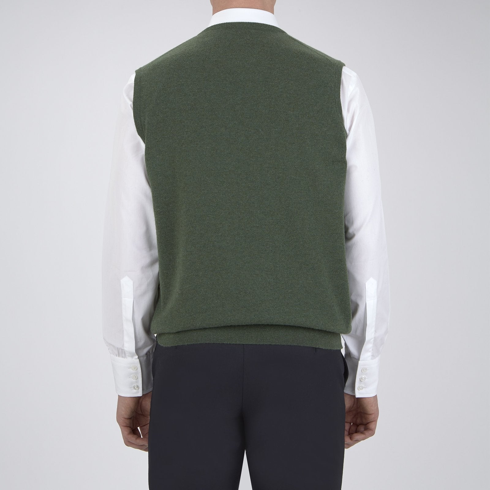View 3 of product Green V-Neck Cashmere Slipover