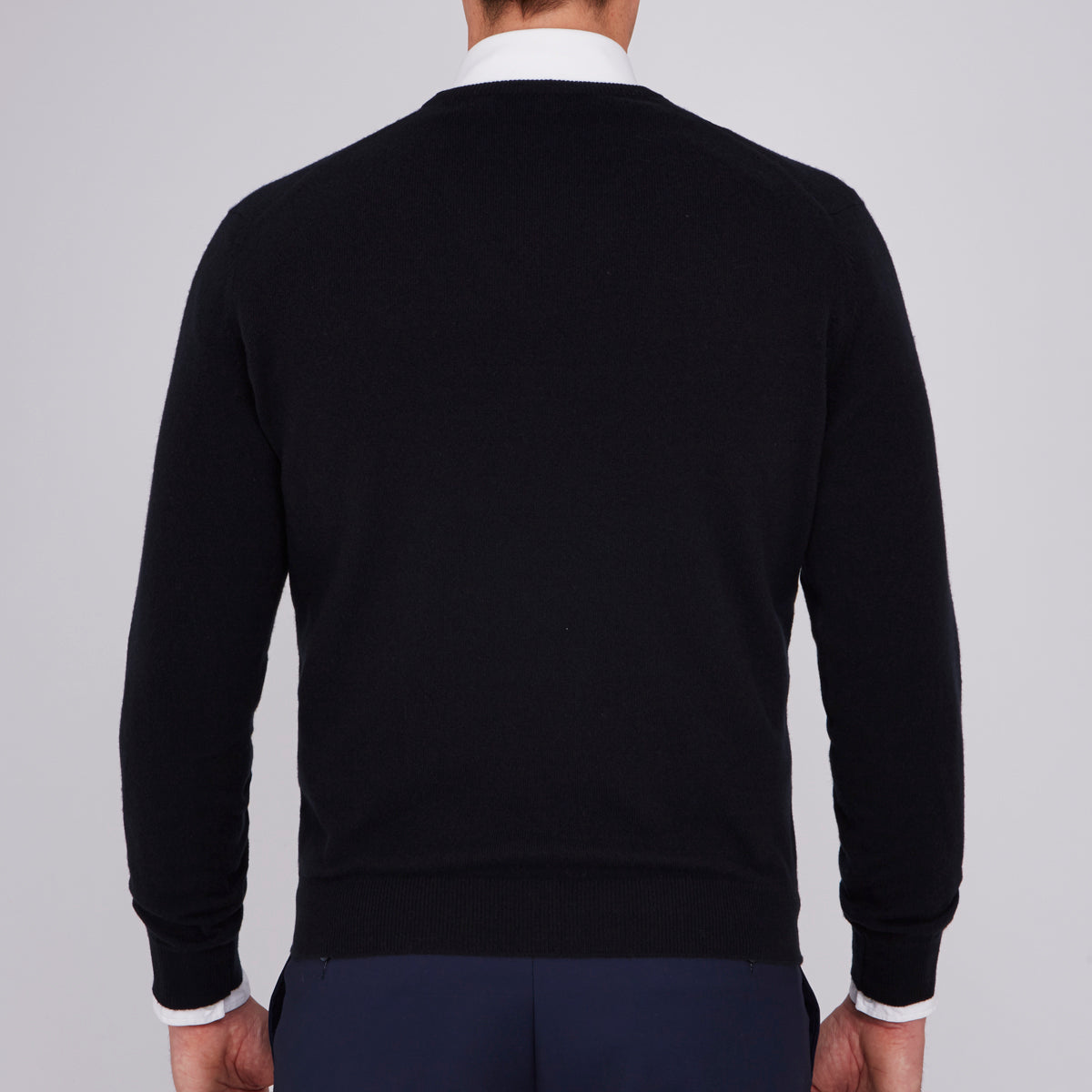 View 3 of product Black V-Neck Cashmere Jumper