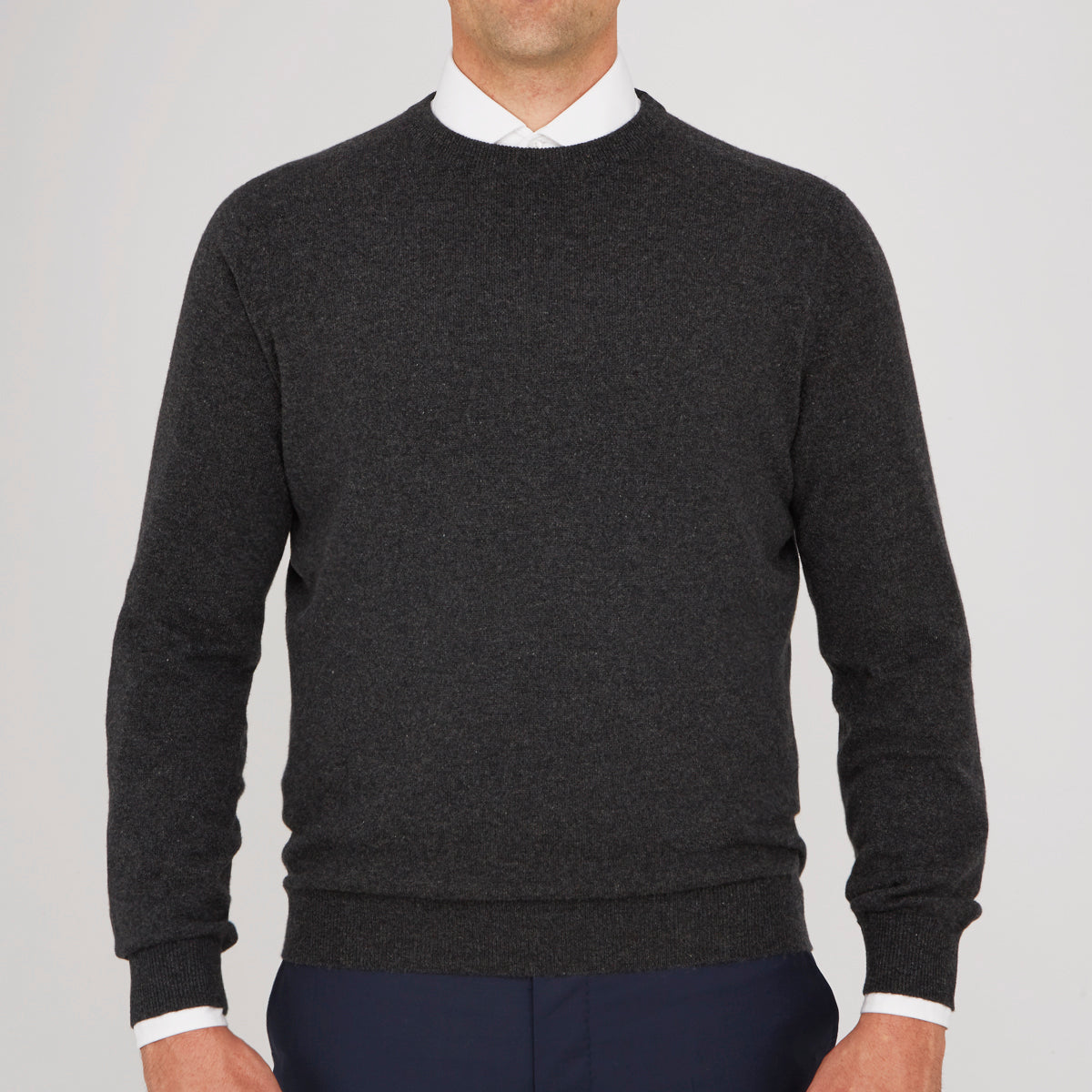 View 3 of product Charcoal Crew Neck Cashmere Jumper