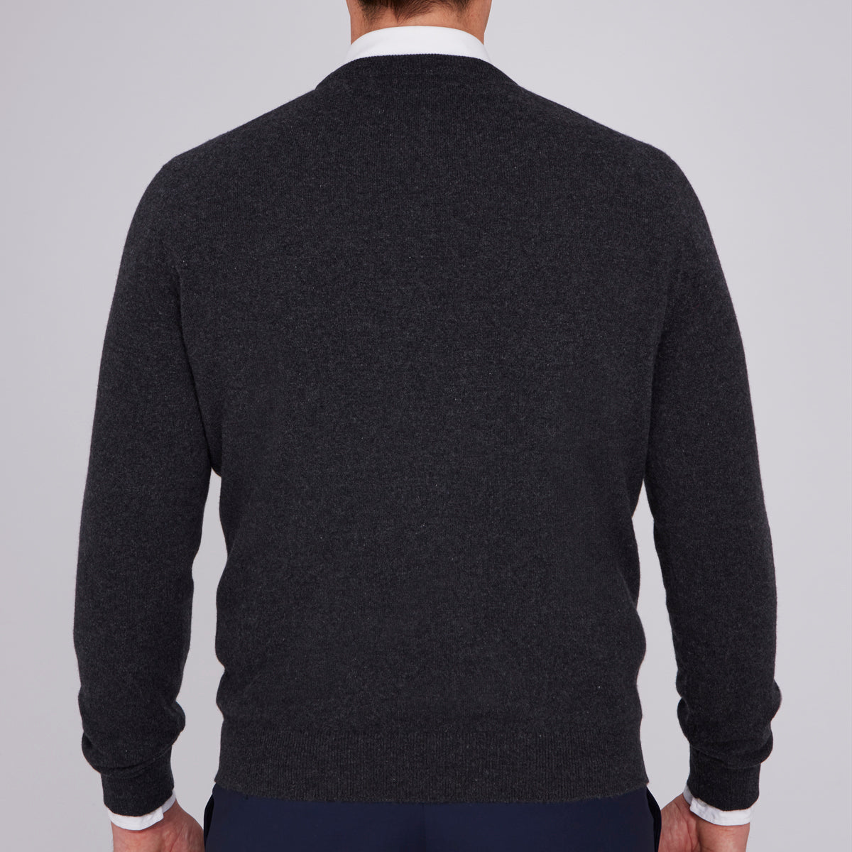View 4 of product Charcoal Crew Neck Cashmere Jumper