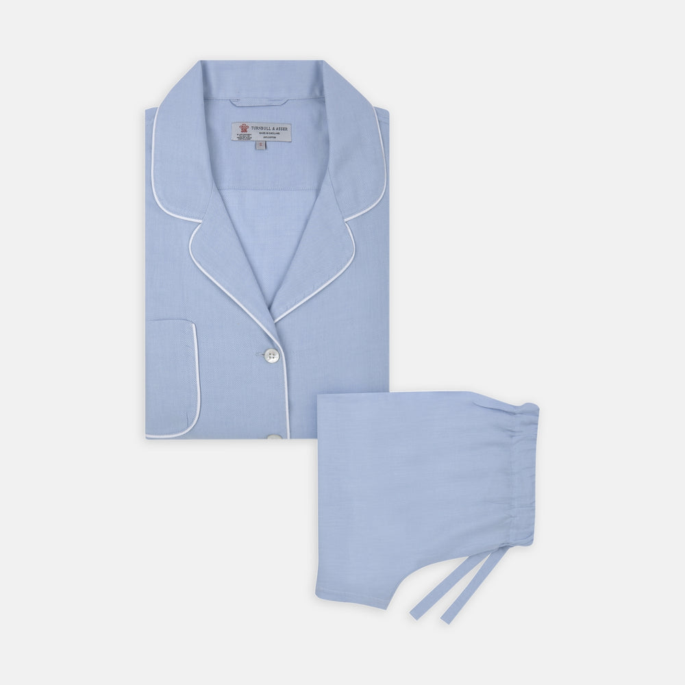 Ladies' Blue Cotton-Cashmere Pyjama Set