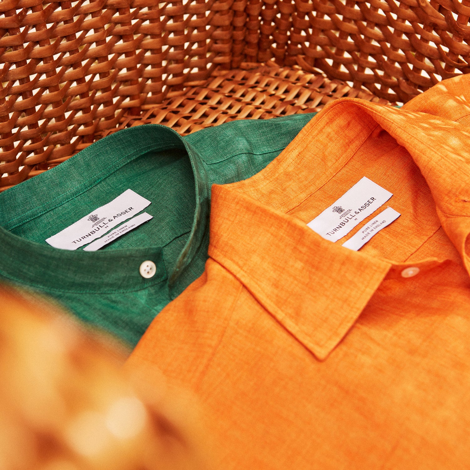 View 5 of product Orange Weekend Fit Long Sleeve Linen Shirt with Derby Collar and 1-Button Cuffs