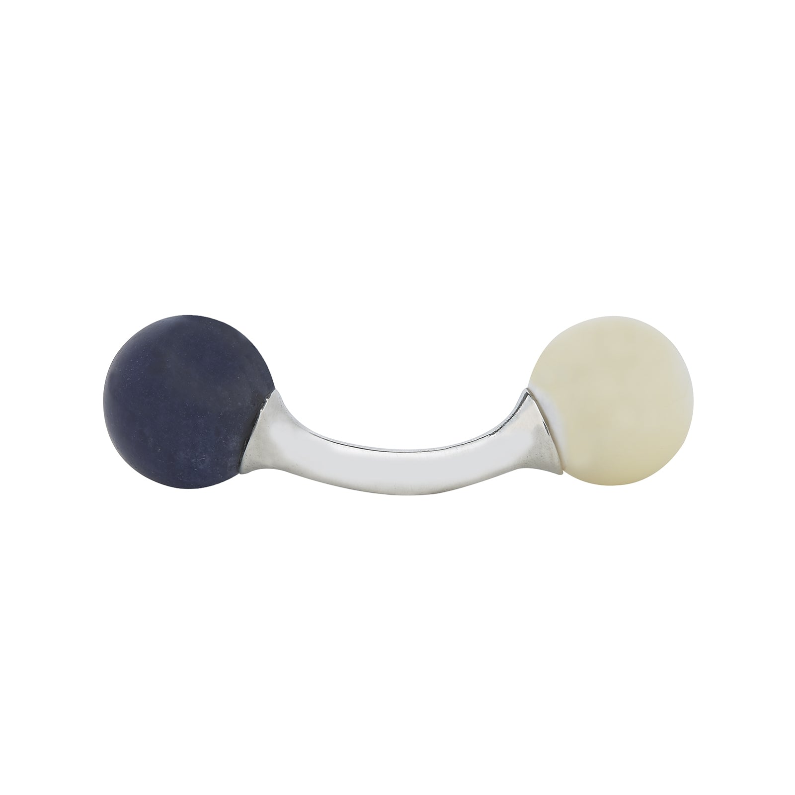 View 2 of product Reversible Navy and White Bulb Sterling Silver Cufflinks