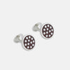 View 1 of product Spotted Burgundy and White Sterling Silver Enamelled Cufflinks