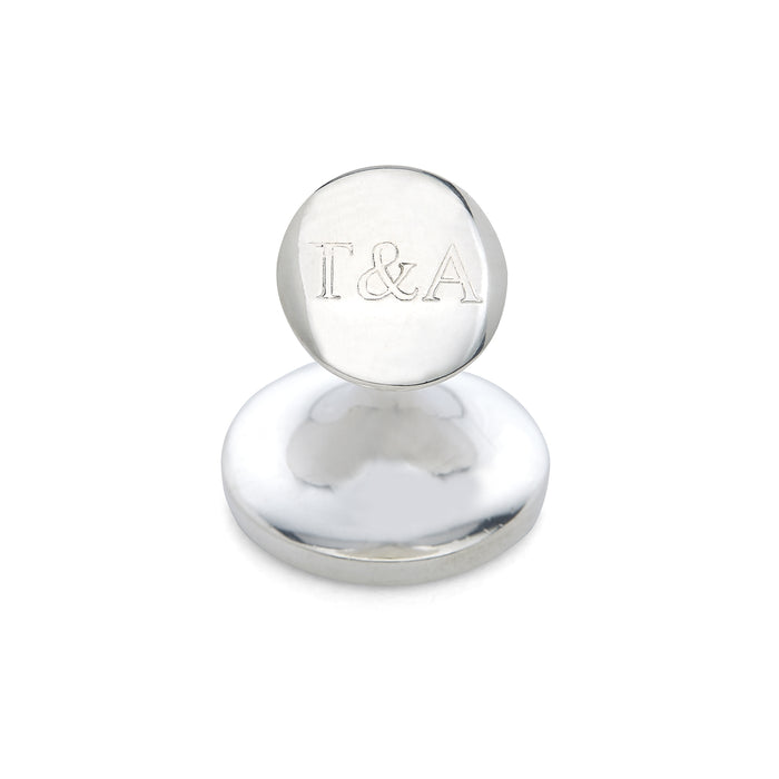 Spotted Burgundy and White Sterling Silver Enamelled Cufflinks Image 2