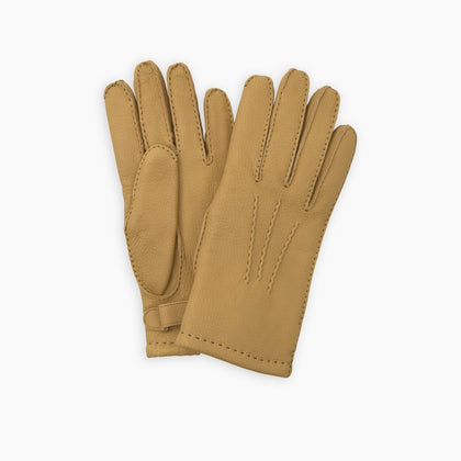 Camel Deerskin Leather Gloves Image 2