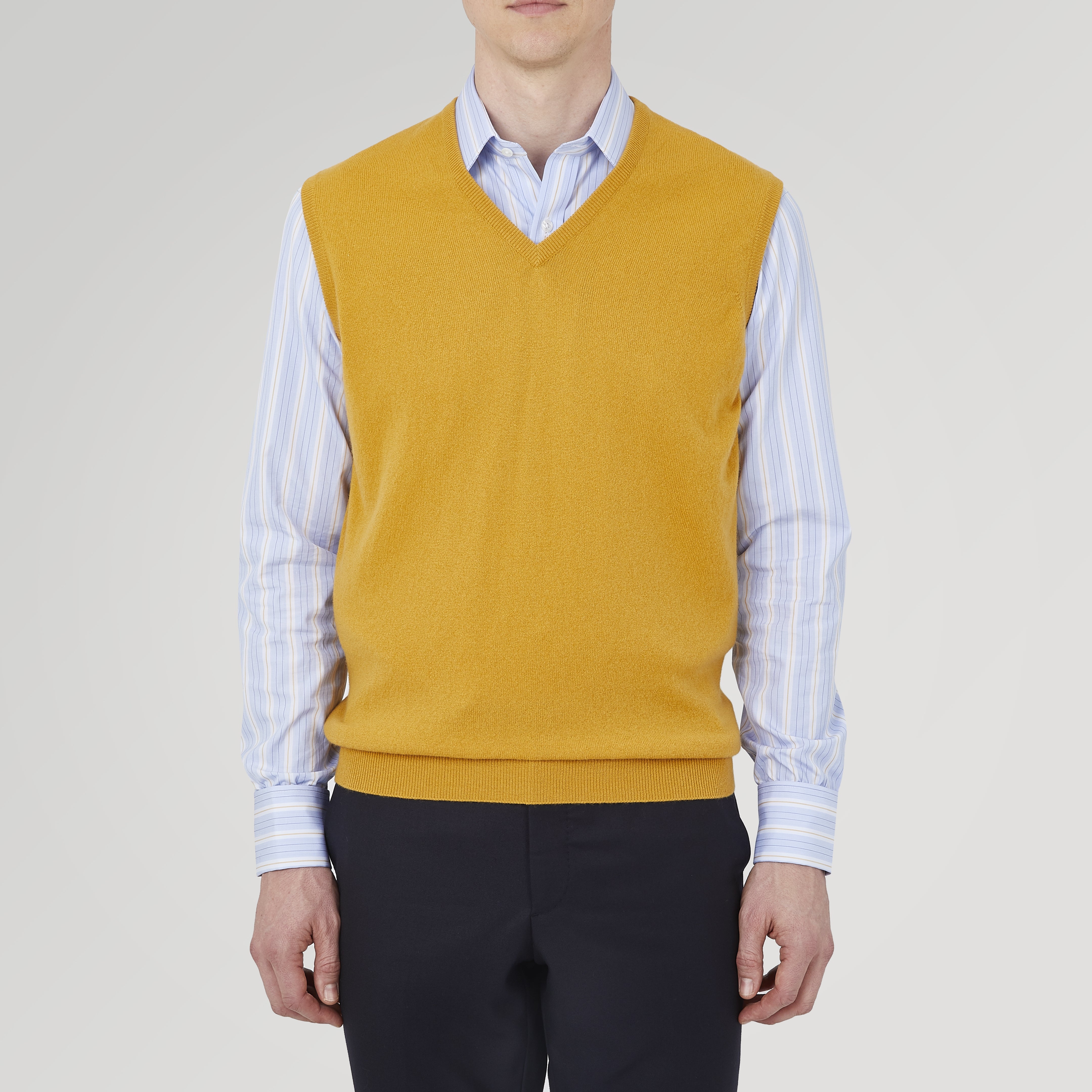 View 2 of product Sunflower Yellow V-Neck Cashmere Slipover