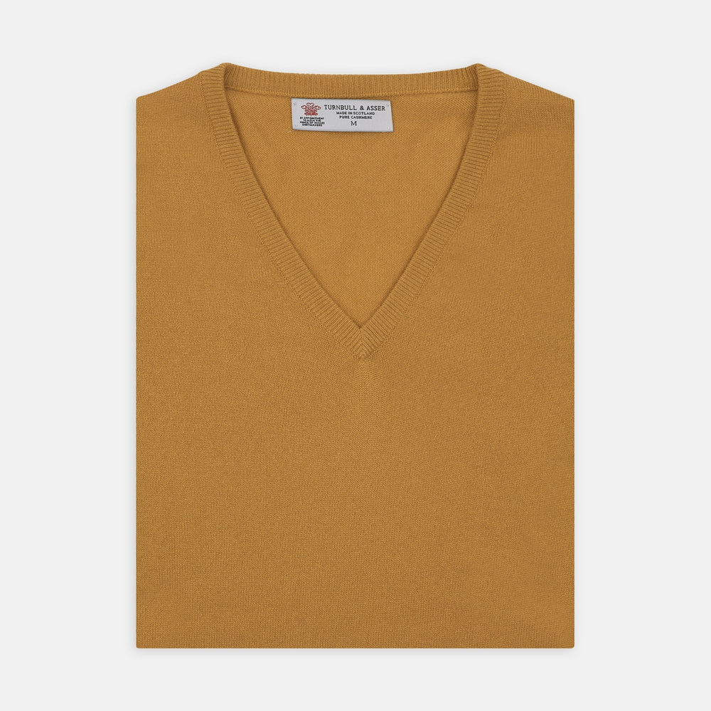 Sunflower Yellow V-Neck Cashmere Slipover