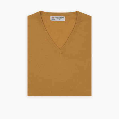 Sunflower Yellow V-Neck Cashmere Slipover Image 3