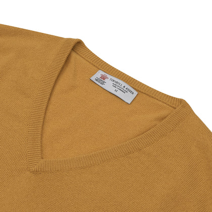 Sunflower Yellow V-Neck Cashmere Slipover Image 2