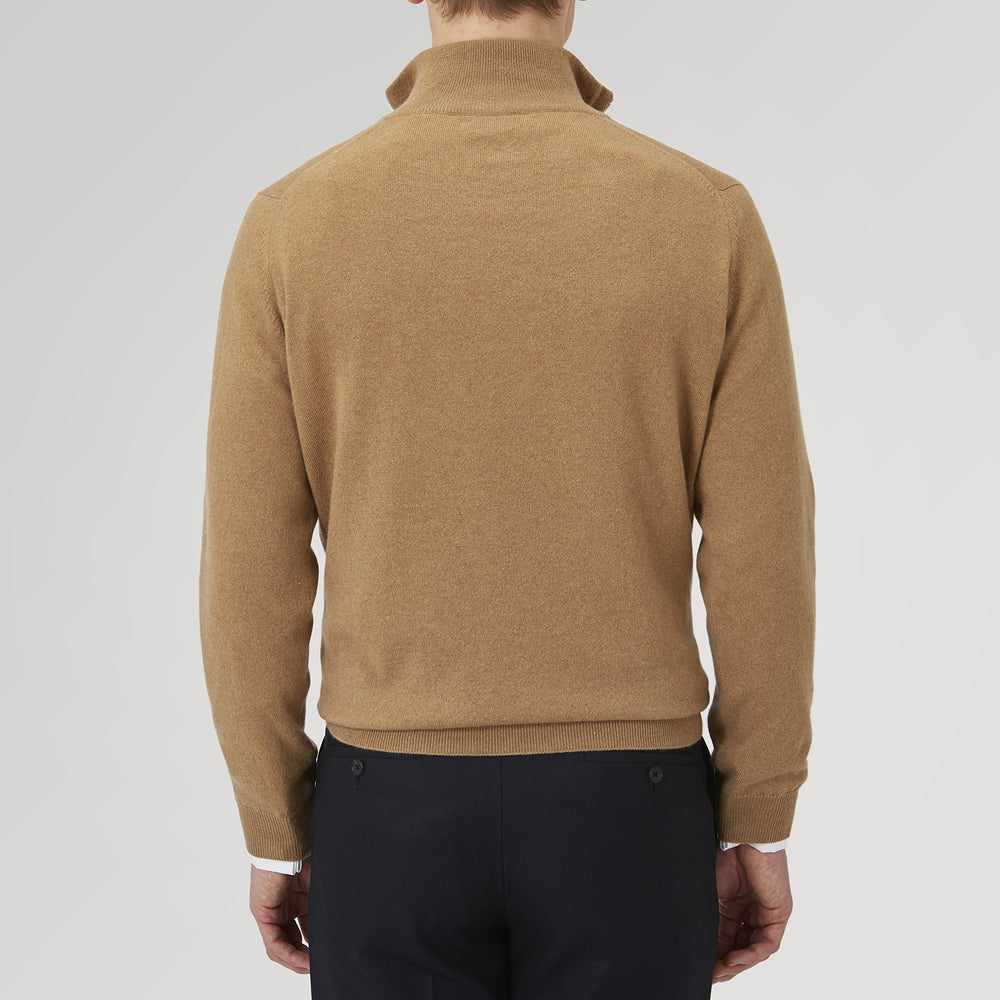 Natural Half-Zip Cashmere Jumper