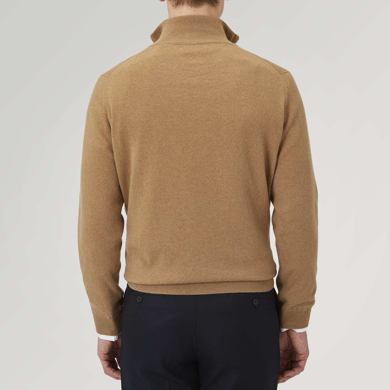 View 4 of product Natural Half-Zip Cashmere Jumper